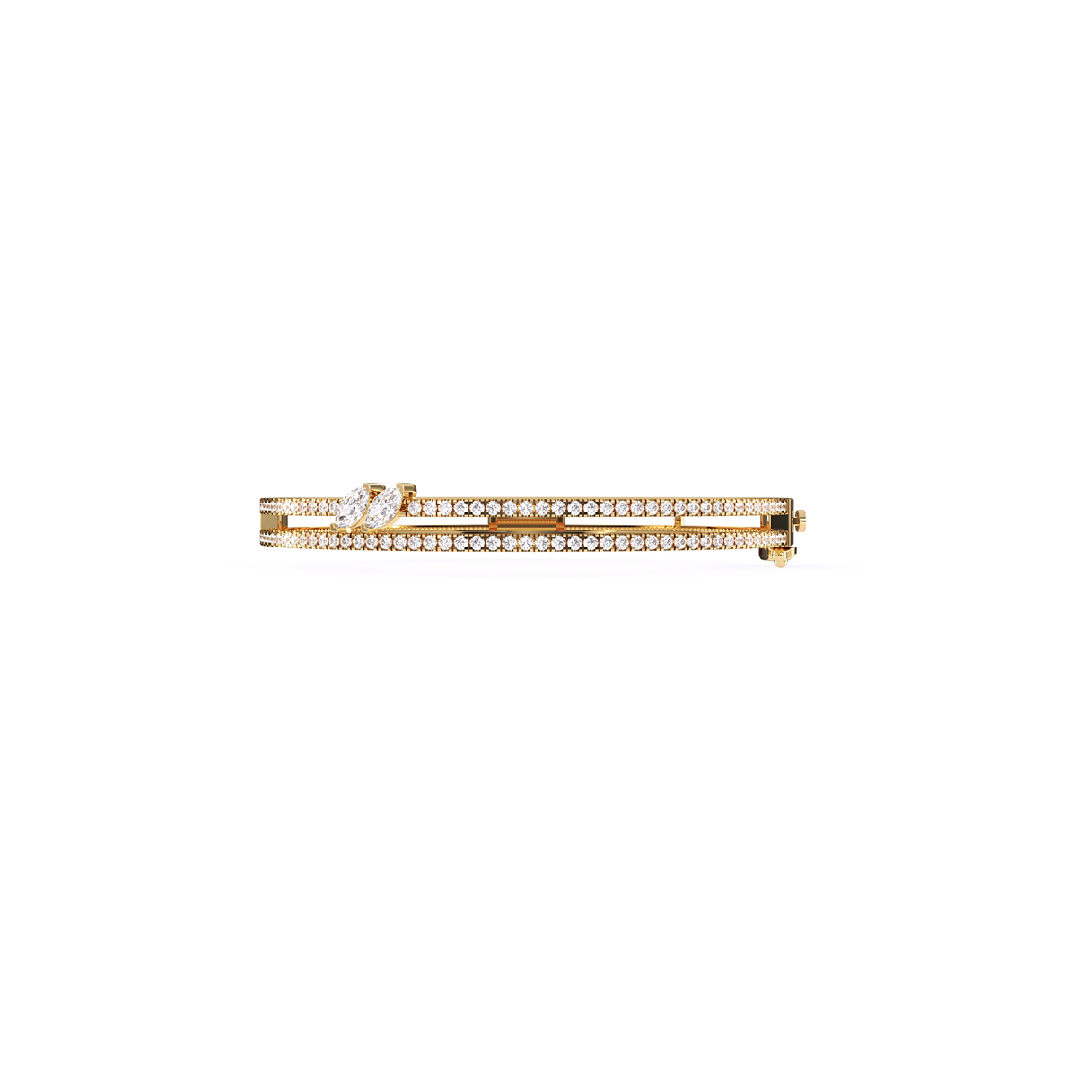 Stackable Two Row Round Diamond Bracelet